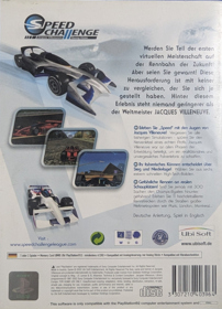 Speed Challenge: Jacques Villeneuve's Racing Vision - Box - Back (Germany) - 1028x1423