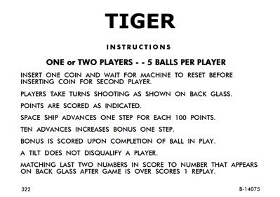 Tiger - Arcade - Controls Information (World) - 1139x802