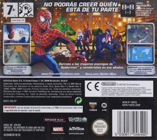 Spider-Man: Friend or Foe - Box - Back (Spain) - 770x687