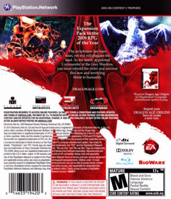 Dragon Age: Origins: Awakening - Box - Back (North America) - 928x1080