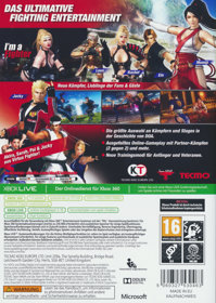 Dead or Alive 5 Ultimate - Box - Back (Germany) - 909x1280