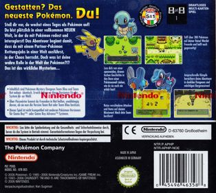 Pokémon Mystery Dungeon: Blue Rescue Team - Box - Back (Germany) - 895x800