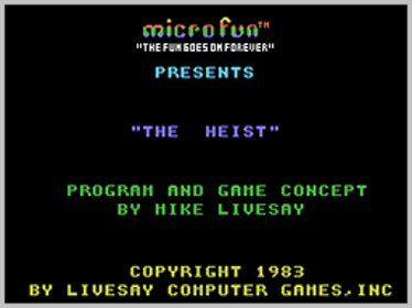 The Heist - Screenshot - Game Title (North America) - 256x192