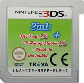 2in1 Horses 3D: My Foal 3D / My Riding Stables 3D: Rivals in the Saddle - Cart - Front (Europe) - 1334x1330
