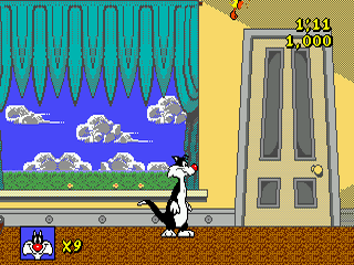 Illustration of Sylvester and Tweety in Cagey Capers