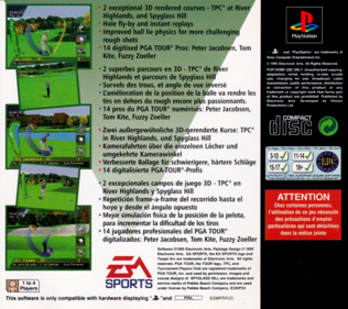 PGA Tour 96 - Box - Back (Europe) - 765x680