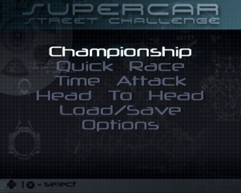 Supercar Street Challenge - Screenshot - Game Select (World) - 640x512