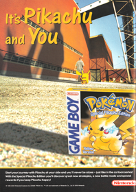 Pokémon Yellow Version: Special Pikachu Edition - Advertisement Flyer - Front (North America) - 706x1000