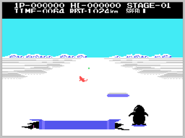 Antarctic Adventure - Screenshot - Gameplay (World) - 256x192