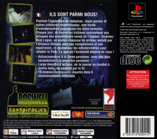 Roswell Conspiracies: Aliens, Myths & Legends - Box - Back (France) - 765x680