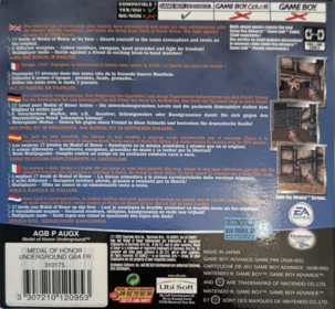 Medal of Honor: Underground - Box - Back (Europe) - 1067x987
