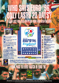 UEFA Euro 96 England - Advertisement Flyer - Front (United Kingdom) - 1577x2200
