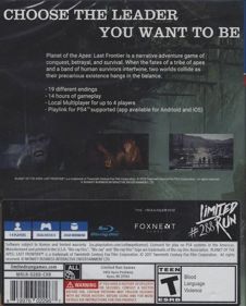 Planet of the Apes: Last Frontier - Box - Back (North America) - 599x744