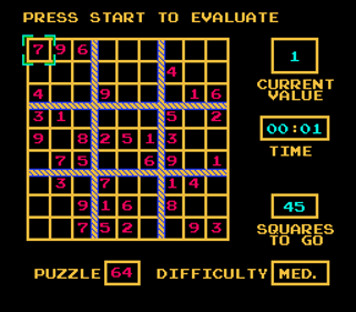 Sudoku (NESWorld Edition) - Screenshot - Gameplay (World) - 256x224