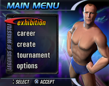 Showdown: Legends of Wrestling - Screenshot - Game Select (World) - 640x508