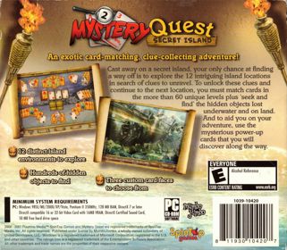 Mystery Solitaire: Secret Island - Box - Back (North America) - 916x800