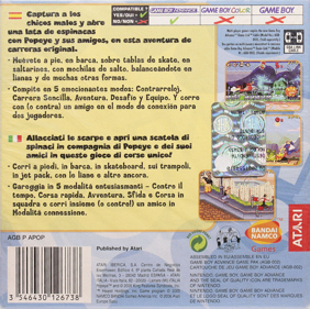 Popeye: Rush for Spinach - Box - Back (Europe) - 1530x1522