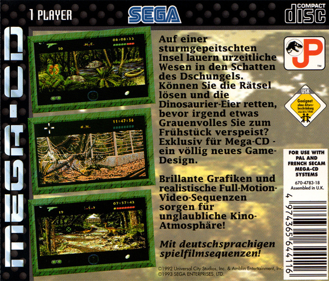Jurassic Park - Box - Back (Germany) - 1298x1107