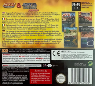 2 Game Pack!: Monster Trucks Mayhem / ATV: Thunder Ridge Riders - Box - Back (Europe) - 1013x915