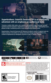 Superbrothers: Sword & Sworcery EP - Fanart - Box - Back (North America) - 1177x1902