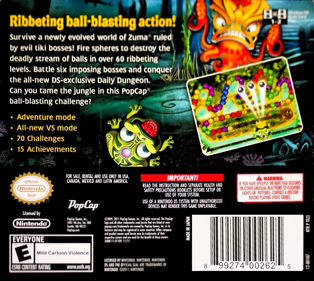 Zuma's Revenge - Box - Back (North America) - 749x670