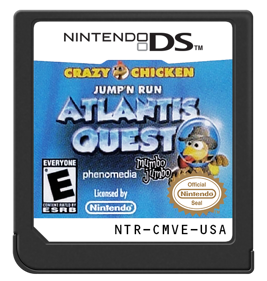 Crazy Chicken: Jump'n Run: Atlantis Quest - Cart - Front (North America) - 571x600