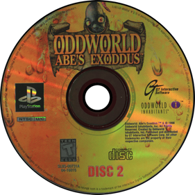 Oddworld: Abe's Exoddus - Disc (North America) - 1000x1000