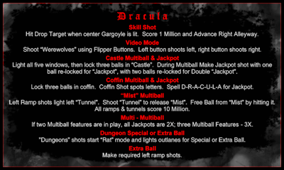 Bram Stoker's Dracula - Arcade - Controls Information (World) - 800x480