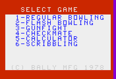 Bowling - Screenshot - Game Select (North America) - 352x240