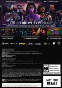Mortal Kombat 11 - Box - Back (World) - 1063x1500