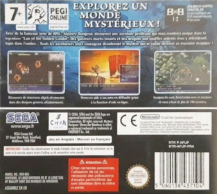Mystery Dungeon: Shiren the Wanderer - Box - Back (France) - 586x525