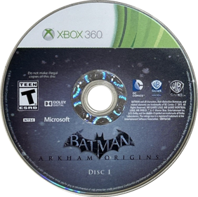 Batman: Arkham Origins - Disc (North America) - 766x761