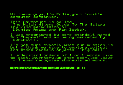 Hitch-Hiker's Guide to the Galaxy - Screenshot - Game Title (Europe) - 384x266