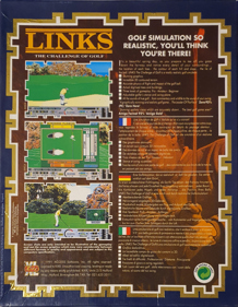 Links: The Challenge of Golf - Box - Back (Europe) - 1980x2548