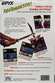 Axe of Rage - Box - Back (North America) - 790x1200
