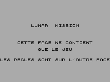 Lunar Mission - Screenshot - Game Title (France) - 256x192