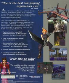Final Fantasy VII - Box - Back (North America) - 664x800