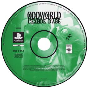 Oddworld: Abe's Exoddus - Disc (France) - 600x600