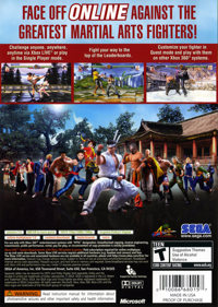 Virtua Fighter 5 - Box - Back (North America) - 800x1123