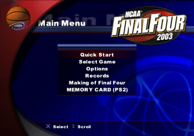 NCAA Final Four 2003 - Screenshot - Game Select (North America) - 640x448