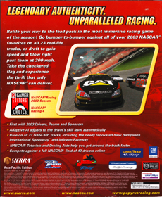 NASCAR Racing 2003 Season - Box - Back (Asia) - 1565x1908