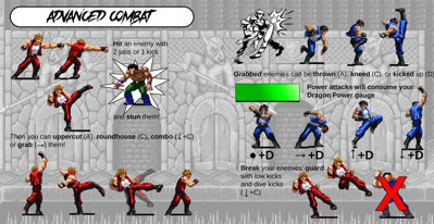 Double Dragon One - Arcade - Controls Information (World) - 890x460