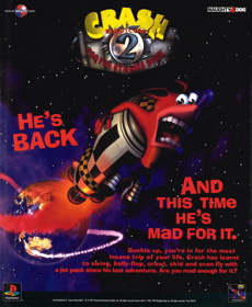Crash Bandicoot 2: Cortex Strikes Back - Advertisement Flyer - Front (United Kingdom) - 1800x2193