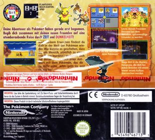 Pokémon Mystery Dungeon: Explorers of Darkness - Box - Back (Germany) - 888x800