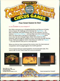 Ringling Brothers and Barnum & Bailey: Circus Games - Box - Back (North America) - 518x700