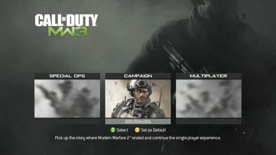 Call of Duty: Modern Warfare 3 - Screenshot - Game Select (World) - 1280x720