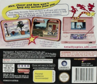 Totally Spies! 3: Agents Secrets - Box - Back (Australia) - 643x559