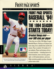 Front Page Sports: Baseball '94 - Fanart - Box - Front (North America) - 912x1157