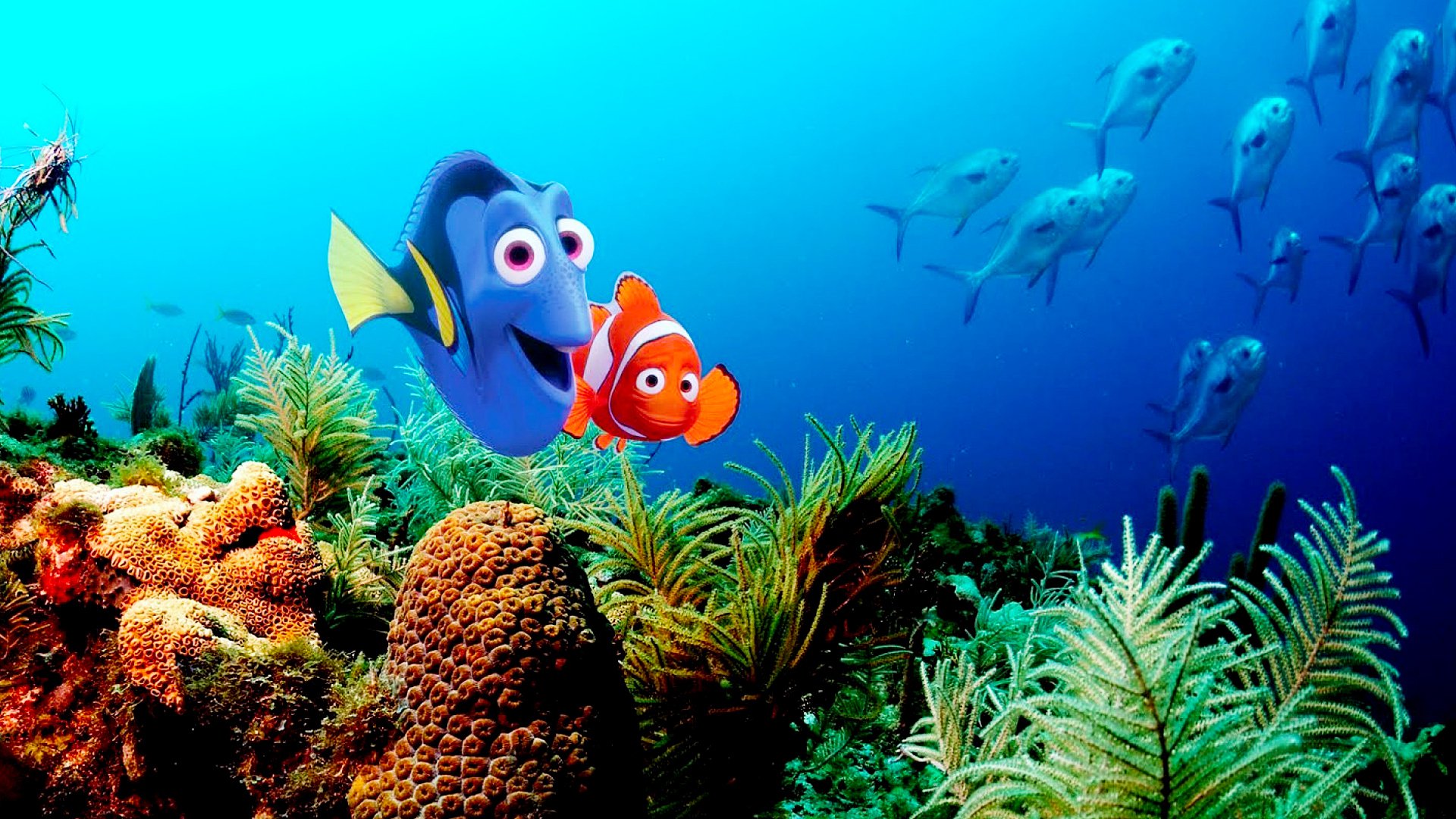 Illustration of 2 Games in 1: Monsters, Inc. / Finding Nemo