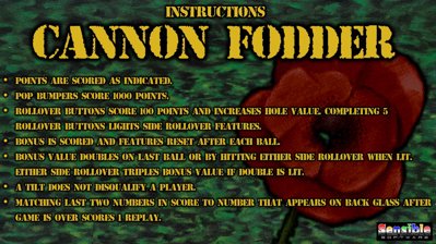 Cannon Fodder - Arcade - Controls Information (World) - 2332x1310